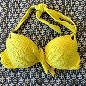 VS Very Sexy Push-up Yellow Lace Bikini Top